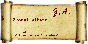 Zborai Albert névjegykártya