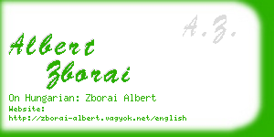 albert zborai business card